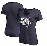 Women New England Patriots Pro Line by Fanatics Branded 5 Time Super Bowl Champions True Dynasty V Neck T-Shirt Navy FengYun,baseball caps,new era cap wholesale,wholesale hats